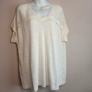 Cream V-Neck Women's Top